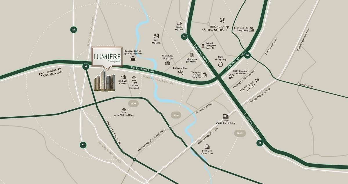Vị trí Lumiere Evergren nằm tại tâm điểm vàng của đại đô thị Smart City